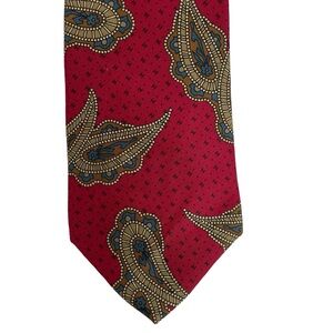 Liberty of‎ London Mens Necktie Silk Tie Burgundy Paisley